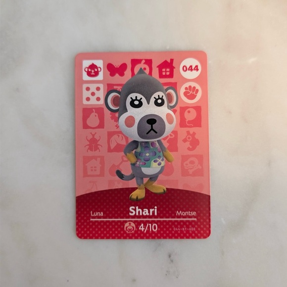 Nintendo Other - Shari 044 Animal Crossing NINTENDO Amiibo Card Series 1 MINT NEW HORIZON